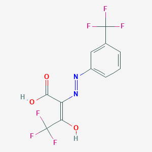 molecular formula C11H6F6N2O3 B12333547 (2E)-4,4,4-trifluoro-3-oxo-2-{2-[3-(trifluoromethyl)phenyl]hydrazin-1-ylidene}butanoic acid 