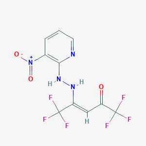 molecular formula C10H6F6N4O3 B12333603 (2Z,4Z)-1,1,1,5,5,5-hexafluoro-4-[2-(3-nitropyridin-2-yl)hydrazin-1-ylidene]pent-2-en-2-ol 