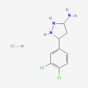 5-(3,4-Dichlorophenyl)pyrazolidin-3-amine;hydrochloride