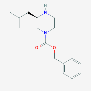 molecular formula C16H24N2O2 B12333646 benzyl (3R)-3-(2-methylpropyl)piperazine-1-carboxylate 