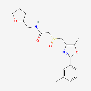 2-[[5-methyl-2-(3-methylphenyl)-4-oxazolyl]methylsulfinyl]-N-(2-oxolanylmethyl)acetamide