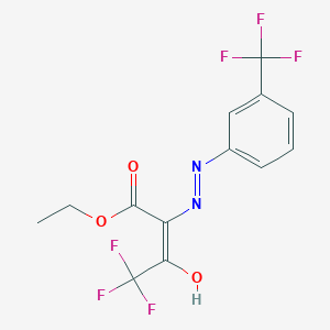 ethyl (2E)-4,4,4-trifluoro-3-oxo-2-{2-[3-(trifluoromethyl)phenyl]hydrazin-1-ylidene}butanoate