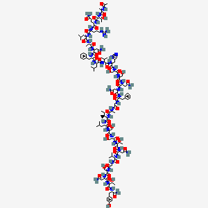 (2S)-2-[[(2S,3R)-2-[[(2S)-2-acetamidopropanoyl]amino]-3-hydroxybutanoyl]amino]-N-[(2S)-1-[[(2S)-1-[[(2S)-1-[[(2S)-4-amino-1-[[(2S)-1-[[(2S)-1-[[(2S)-1-[[(2S)-1-[[(2S)-1-[[(2S)-1-[[(2S)-4-amino-1-[[(2S)-4-amino-1-[[(2S)-1-[[2-[[(2S)-1-[[(2S,3S)-1-[[(2S)-1-[[(2S)-1-[[(2S)-1-[[(2S,3R)-1-[[(2S)-4-amino-1-[[(2S)-1-[[2-[[(2S)-1-[[(2S)-4-amino-1-[[(2S,3R)-1-[[(2S)-1-amino-3-(4-hydroxyphenyl)-1-oxopropan-2-yl]amino]-3-hydroxy-1-oxobutan-2-yl]amino]-1,4-dioxobutan-2-yl]amino]-3-hydroxy-1-oxopropan-2-yl]amino]-2-oxoethyl]amino]-3-methyl-1-oxobutan-2-yl]amino]-1,4-dioxobutan-2-yl]amino]-3-hydroxy-1-oxobutan-2-yl]amino]-3-hydroxy-1-oxopropan-2-yl]amino]-3-hydroxy-1-oxopropan-2-yl]amino]-4-methyl-1-oxopentan-2-yl]amino]-3-methyl-1-oxopentan-2-yl]amino]-1-oxopropan-2-yl]amino]-2-oxoethyl]amino]-1-oxo-3-phenylpropan-2-yl]amino]-1,4-dioxobutan-2-yl]amino]-1,4-dioxobutan-2-yl]amino]-3-hydroxy-1-oxopropan-2-yl]amino]-3-hydroxy-1-oxopropan-2-yl]amino]-3-(1H-imidazol-5-yl)-1-oxopropan-2-yl]amino]-3-methyl-1-oxobutan-2-yl]amino]-4-methyl-1-oxopentan-2-yl]amino]-1-oxo-3-phenylpropan-2-yl]amino]-1,4-dioxobutan-2-yl]amino]-1-oxopropan-2-yl]amino]-4-methyl-1-oxopentan-2-yl]amino]-5-carbamimidamido-1-oxopentan-2-yl]pentanediamide