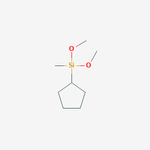 molecular formula C8H18O2Si B12333720 Cyclopentane, (dimethoxymethylsilyl)- CAS No. 201543-79-5