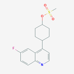 molecular formula C16H18FNO3S B12333745 trans-4-(6-Fluoro-4-quinolyl)cyclohexyl Methanesulfonate CAS No. 1923846-50-7