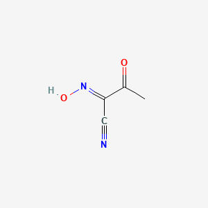 molecular formula C4H4N2O2 B12333754 N-Hydroxy-2-oxopropanimidoyl cyanide 