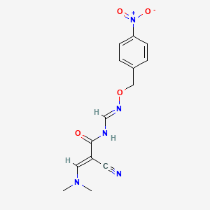 (2E)-2-cyano-3-(dimethylamino)-N-[(1E)-{[(4-nitrophenyl)methoxy]imino}methyl]prop-2-enamide