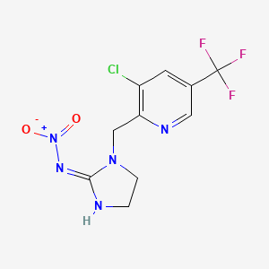 molecular formula C10H9ClF3N5O2 B12333797 3-chloro-2-{[(2Z)-2-(nitroimino)imidazolidin-1-yl]methyl}-5-(trifluoromethyl)pyridine 