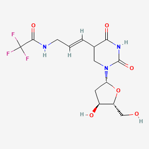 molecular formula C14H18F3N3O6 B12333804 Uridine, 2'-deoxy-5-[(1E)-3-[(trifluoroacetyl)amino]-1-propen-1-yl]- 