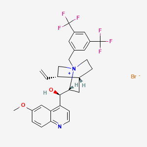 molecular formula C29H29BrF6N2O2 B12333807 (2R,4R,5S)-1-(3,5-bis(trifluoromethyl)benzyl)-2-((R)-hydroxy(6-methoxyquinolin-4-yl)methyl)-5-vinylquinuclidin-1-ium bromide 