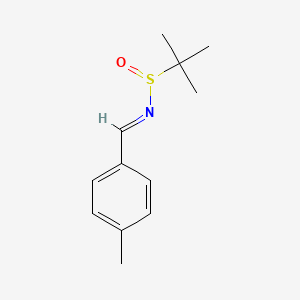 molecular formula C12H17NOS B12333819 (S)-2-methyl-N-[(1E)-(4-methylphenyl)methylidene]propane-2-sulfinamide 