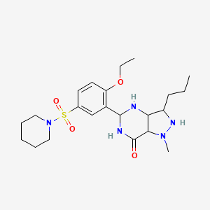 molecular formula C22H35N5O4S B12333821 5-(2-ethoxy-5-piperidin-1-ylsulfonylphenyl)-1-methyl-3-propyl-3,3a,4,5,6,7a-hexahydro-2H-pyrazolo[4,3-d]pyrimidin-7-one 