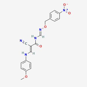 2-cyano-3-(4-methoxyanilino)-N-({[(4-nitrobenzyl)oxy]imino}methyl)acrylamide