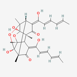 (1S,3R,4R,6E,7R,10R,11R,13E)-3,10-dihydroxy-6,13-bis[(2E,4E)-1-hydroxyhexa-2,4-dienylidene]-1,4,8,11-tetramethyl-2,9-dioxapentacyclo[8.4.0.03,8.04,14.07,11]tetradecane-5,12-dione