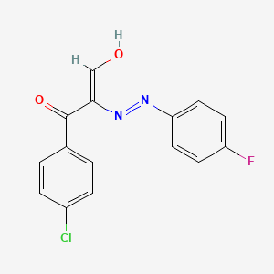 molecular formula C15H10ClFN2O2 B12333881 (2E)-3-(4-chlorophenyl)-2-[2-(4-fluorophenyl)hydrazin-1-ylidene]-3-oxopropanal 