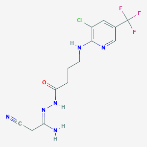 4-{[3-chloro-5-(trifluoromethyl)-2-pyridinyl]amino}-N'-(2-cyanoethanimidoyl)butanohydrazide