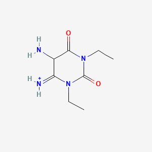 molecular formula C8H15N4O2+ B12333896 (5-Amino-1,3-diethyl-2,6-dioxo-1,3-diazinan-4-ylidene)azanium 