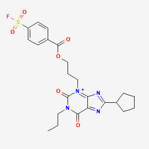 3-(8-Cyclopentyl-2,6-dioxo-1-propylpurin-3-ium-3-yl)propyl 4-fluorosulfonylbenzoate