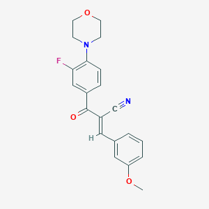 (2Z)-2-[(Z)-3-fluoro-4-(morpholin-4-yl)benzoyl]-3-(3-methoxyphenyl)prop-2-enenitrile