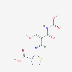 methyl 2-[((E)-2-{[(ethoxycarbonyl)amino]carbonyl}-3-oxo-1-butenyl)amino]-3-thiophenecarboxylate