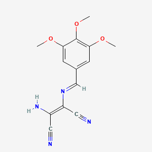 molecular formula C14H14N4O3 B12334005 2-Amino-3-[[(3,4,5-trimethoxyphenyl)methylene]amino]-2-butenedinitrile 