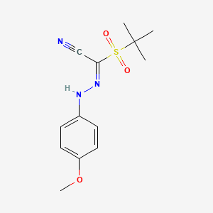 (Z)-N-(4-methoxyphenyl)-1-(2-methylpropane-2-sulfonyl)methanecarbohydrazonoyl cyanide