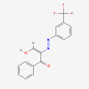 molecular formula C16H11F3N2O2 B12334067 (2E)-3-oxo-3-phenyl-2-{2-[3-(trifluoromethyl)phenyl]hydrazin-1-ylidene}propanal 