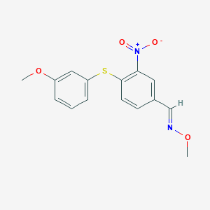 (E)-N-methoxy-1-[4-(3-methoxyphenyl)sulfanyl-3-nitrophenyl]methanimine