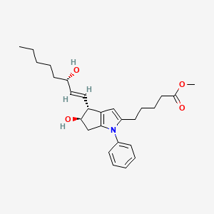 molecular formula C27H37NO4 B1233412 methyl 5-[(4R,5R)-5-hydroxy-4-[(E,3S)-3-hydroxyoct-1-enyl]-1-phenyl-5,6-dihydro-4H-cyclopenta[b]pyrrol-2-yl]pentanoate CAS No. 79672-87-0