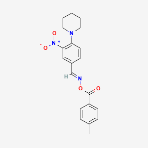 [(3-Nitro-4-piperidin-1-ylphenyl)methylideneamino] 4-methylbenzoate