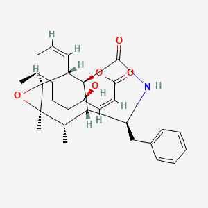 molecular formula C29H37NO5 B12334163 (1S,4Z,6R,10R,12Z,14S,15S,17R,18S,19S,20S)-20-benzyl-6-hydroxy-10,17,18-trimethyl-2,16-dioxa-21-azatetracyclo[12.8.0.01,19.015,17]docosa-4,12-diene-3,22-dione 