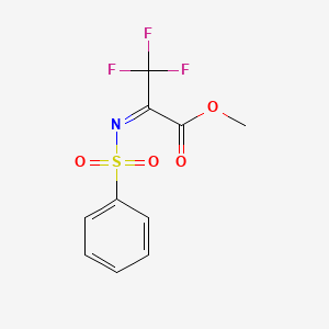 molecular formula C10H8F3NO4S B12334183 methyl (2E)-2-(benzenesulfonylimino)-3,3,3-trifluoropropanoate 