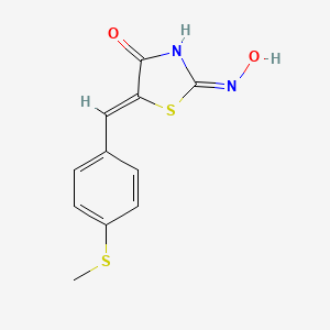 molecular formula C11H10N2O2S2 B12334193 (5Z)-2-(hydroxyamino)-5-{[4-(methylsulfanyl)phenyl]methylidene}-4,5-dihydro-1,3-thiazol-4-one 