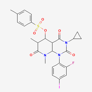 [3-Cyclopropyl-1-(2-fluoro-4-iodophenyl)-6,8-dimethyl-2,4,7-trioxo-4a,5,6,8a-tetrahydropyrido[2,3-d]pyrimidin-5-yl] 4-methylbenzenesulfonate