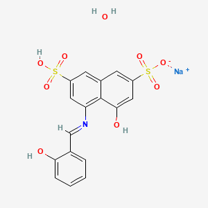 sodium;4-hydroxy-5-[(2-hydroxyphenyl)methylideneamino]-7-sulfonaphthalene-2-sulfonate;hydrate