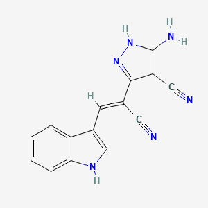 5-amino-3-[(Z)-1-cyano-2-(1H-indol-3-yl)ethenyl]-4,5-dihydro-1H-pyrazole-4-carbonitrile