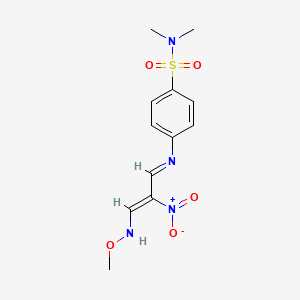 4-{[(1E,3E)-3-(methoxyimino)-2-nitroprop-1-en-1-yl]amino}-N,N-dimethylbenzene-1-sulfonamide