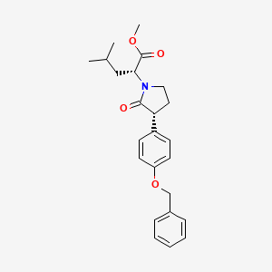 molecular formula C24H29NO4 B12334310 methyl (2R)-4-methyl-2-[(3R)-2-oxo-3-(4-phenylmethoxyphenyl)pyrrolidin-1-yl]pentanoate 