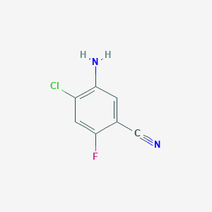 molecular formula C7H4ClFN2 B12334316 5-Amino-4-chloro-2-fluorobenzonitrile CAS No. 1379332-58-7