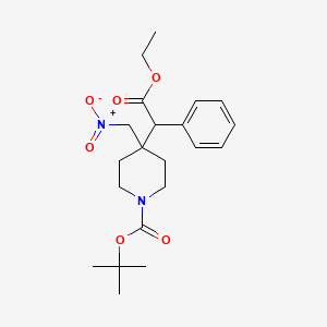 Tert-butyl 4-(2-ethoxy-2-oxo-1-phenylethyl)-4-(nitromethyl)piperidine-1-carboxylate