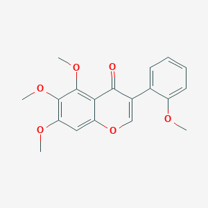 molecular formula C19H18O6 B1233439 4H-1-Benzopyran-4-one, 5,6,7-trimethoxy-3-(2-methoxyphenyl)- CAS No. 100211-04-9