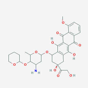 (9S)-7-[4-amino-6-methyl-5-(oxan-2-yloxy)oxan-2-yl]oxy-6,9,11-trihydroxy-9-(2-hydroxyacetyl)-4-methoxy-8,10-dihydro-7H-tetracene-5,12-dione