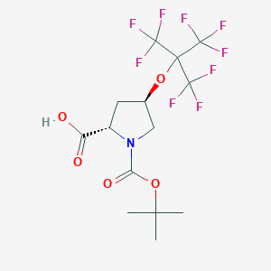 molecular formula C14H16F9NO5 B12334416 N-alpha-(9-Fluorenylmethyloxycarbonyl)-O-t-butyl-trans-L-hydroxyproline 