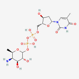 thymidine 5'-[3-(4-amino-4,6-dideoxy-D-galactopyranosyl) dihydrogen diphosphate]