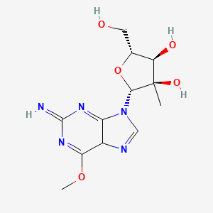 molecular formula C12H17N5O5 B12334426 (2R,3R,4R,5R)-5-(hydroxymethyl)-2-(2-imino-6-methoxy-5H-purin-9-yl)-3-methyloxolane-3,4-diol 