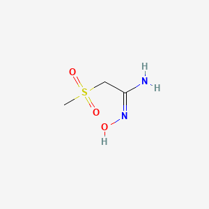 molecular formula C3H8N2O3S B12334594 N'-hydroxy-2-methylsulfonylethanimidamide 