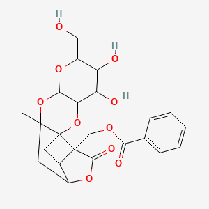 [4,5-Dihydroxy-6-(hydroxymethyl)-10-methyl-14-oxo-2,7,9,13-tetraoxapentacyclo[8.7.0.01,15.03,8.012,16]heptadecan-15-yl]methyl benzoate