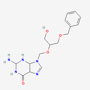 2-amino-9-[(1-hydroxy-3-phenylmethoxypropan-2-yl)oxymethyl]-2,3,4,5-tetrahydro-1H-purin-6-one