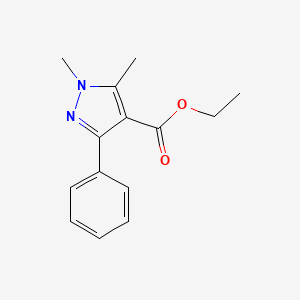 molecular formula C14H16N2O2 B12334784 Ethyl 1,5-dimethyl-3-phenyl-1H-pyrazole-4-carboxylate 