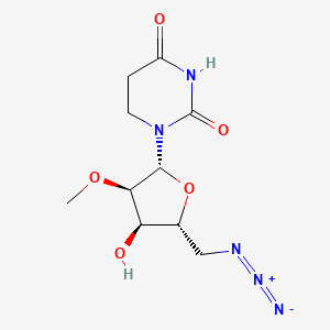 molecular formula C10H15N5O5 B12334834 1-[(2R,3R,4R,5R)-5-(azidomethyl)-4-hydroxy-3-methoxyoxolan-2-yl]-1,3-diazinane-2,4-dione 